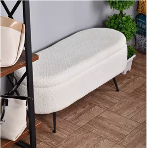 پاف نیمکت باگت دونفره با پارچه تدی