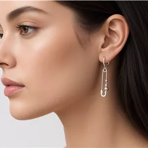 گوشواره با اویز سنجاق قفلی