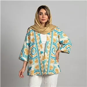 مانتو زنانه مدل کلوش لینن سوزندوزی هندی کد AK1624