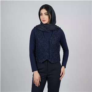 جلیقه زنانه مدل دانتل گل‌دار کد AK1670