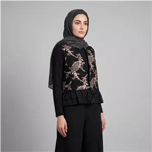 جلیقه زنانه مدل عروسکی کرپ سوزندوزی هندی کد AK1672