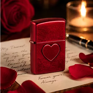 فندک زیپو مدل Stamped Heart – رنگ قرمز Candy Apple کد 46588