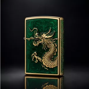 فندک بنزینی zorro  بدنه فلز ی طرح dragon سری zk53