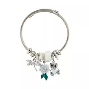دستبند پاندورا مدل گل و سنجاقک