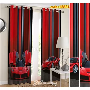 پرده آماده پانچ چاپی پسرانه طرح بوگاتی کد 8631 (تعداد پنل)