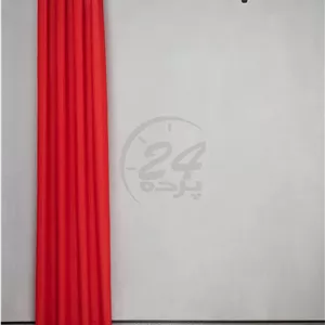 پرده آماده پانچ حریر بافت دار قرمز 8231 (تعداد پنل)