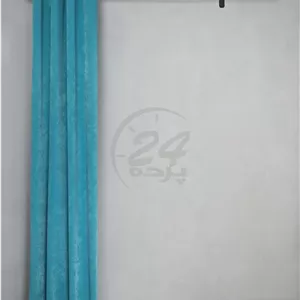 پرده آماده پانچ مخمل پتینه فیروزه ای کد patina-6083 (تعداد پنل)