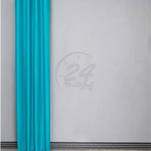 پرده آماده پانچ مخمل هازان آبی فیروزه ای کد 6083-Hazan (تعداد پنل)