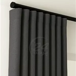 پرده مینیمال کتان ساده طوسی تیره
