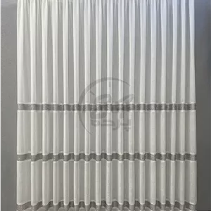 پک کامل کتان سه رو آلفونسا رنگ خاکستری دوخت ساده (براساس سایز پنجره)
