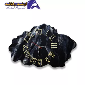 ساعت چوبی رزینی دیواری دفرمه طرح سنگ