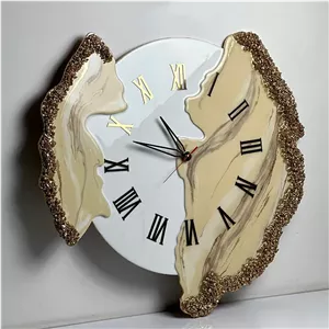 ساعت دیواری رزینی ماربل صحرا