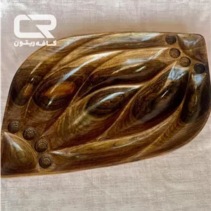 سینی مزه طرح طاووس با چوب گردو