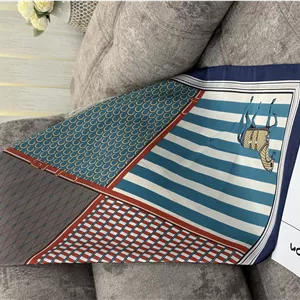 مینی اسکارف هرمس آبی مدل 1