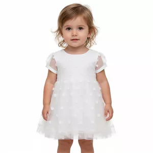 پیراهن نوزادی یقه گرد دخترانه (۴ تا۶ ماه)