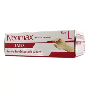 دستکش لاتکس بدون پودر  Neomax(حریر)  - M,10 بسته (1 کارتن)