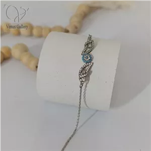 دستبند نقره طرح جواهر مدل چشم ونظر کد4935