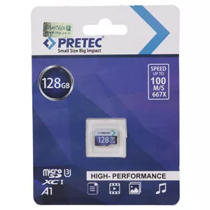 رم میکرو ۱۲۸ گیگ پرتک Pretec 667X U3 A1 100MB/s