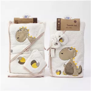 ست حوله ۵ تکه نوزادی مادرکر (Mothercare) مدل کیمونو طرح دایناسور و توپ | کانگومام