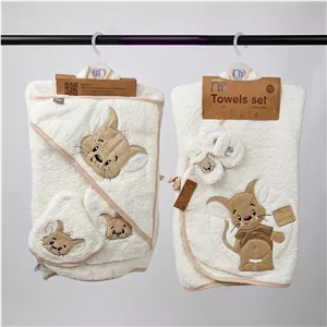 ست حوله ۵ تکه نوزادی مادرکر (Mothercare) مدل کیمونو طرح جری | کانگومام
