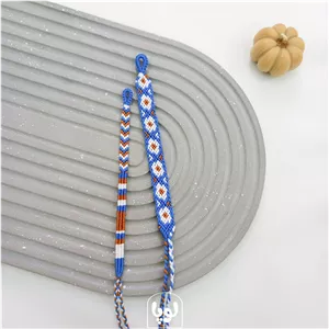 دستبند دوستی دخترانه طرح بابونه رنگ آبی