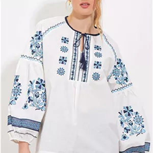 شومیز آبی گلدوزی