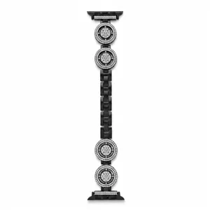 خرید بند زنانه استیل نگین‌دار اپل واچ مدل Stone‑Circle مناسب سایز 41/38 /40| بند فلزی لوکس Apple Watch