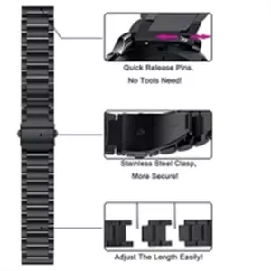 بند سه مهره رولکسی ساعت هوشمند شیائومی  Xiaomi  MaiMo Watchبا کیفیت بالا استیل 20mm