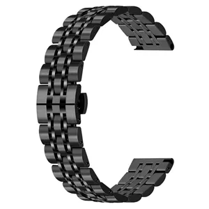 خرید بند استیل 7 مهره ضد زنگ مناسب Xiaomi Watch 5 liteسایز 22mm | بند لوکس شیائومی با قفل پروانه‌ای