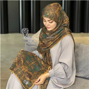 روسری طرح ساناز ساده و شیک، جنس نخ کاستوم سیتو، قواره بزرگ 140 سانتیمتر