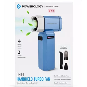 مینی جارو و دمنده شارژی چندکاره از برند Powerology مدل Drift Handheld Turbo Fan