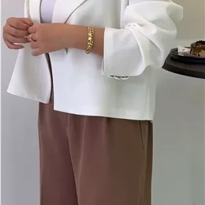 کت تک کلاسیک رسمی سفید /کت رسمی زنانه و دخترانه مازراتی/بهاره عیدانه