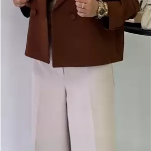 کت تک کلاسیک رسمی قهوه ای موکا/کت رسمی زنانه و دخترانه مازراتی/بهاره عیدانه