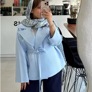 کت تک کلاسیک رسمی  آبی آسمانی  /کت زنانه  مازراتی/بهاره عیدانه
