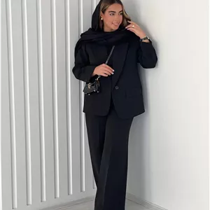 کت تک رسمی کلاسیک زنانه و دخترانه مازراتی مشکی بهاره/عید نوروز1405