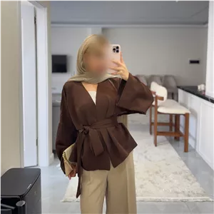 کت تک عروسکی دخترانه و زنانه عیدانه بهاره قهوه ای موکا/ترند نوروز امسال