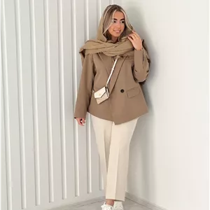 کت تک زنانه و دخترانه مازراتی کلاسیک رسمی بهاره کرم نسکافه ای/عیدانه ترند امسال