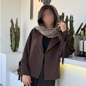 کت  تک زنانه و دخترانه مازراتی عروسکی قهوه ای موکا/بهاره عیدانه ترند نوروز امسال