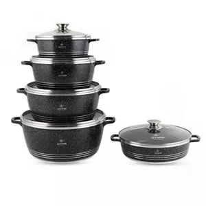 سرویس قابلمه گرانیت 10 پارچ خارجی لایف اسمایل رنگ مشکی مدل p17