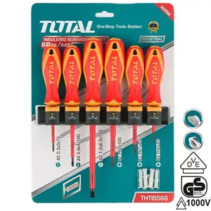 ست پیچ گوشتی 6 عددی عایق برق توتال مدل THTIS-566