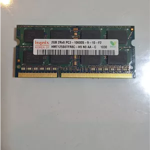 رم لپ‌تاپ 2 گیگابایت DDR3 تک کاناله 1333 مگاهرتز CL9 هاینیکس مدل PC3-10600s SO-DIMM (کارکرده)