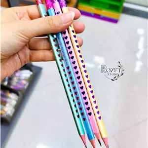مداد مشکی سه گوش پاکن دار قلبی ام کیو