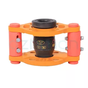 لرزه گیر لاستیکی قرمز مهاردار فلنج 10 بار فشار (PN10) سایز 1/4 1 اینچ ارتعاشات صنعتی ایران
