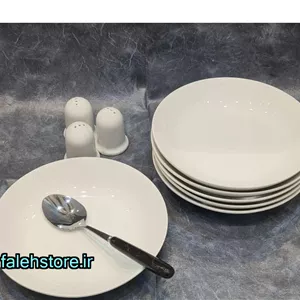 بشقاب خورشت خوری سرامیکی استون ور سفید رومز 1 عددی