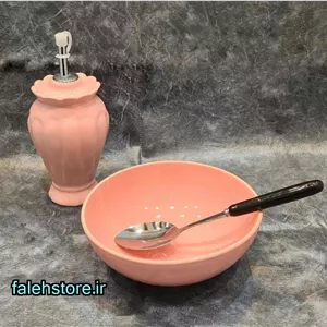 کاسه آبگوشت خوری گود سرامیکی استون ور صورتی رومز 1 عددی