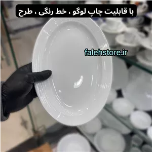 دیس چینی بیضی سفید 26 سانتی زرین هتلی 1 عددی