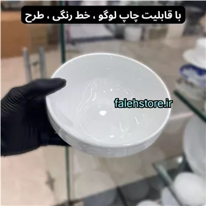 پیاله چینی زرین 16 سانت سفید طرح هتلی 6 عددی