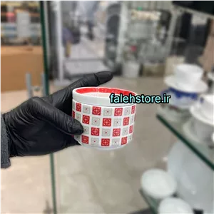قندان چینی گرد طرح دار زرین روشان 1 عددی