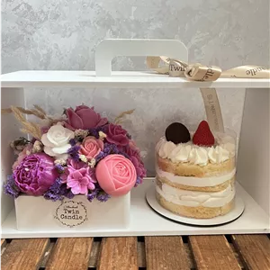 باکس ariyana شمع گل و کیک پلکسی