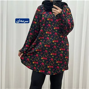 تونیک زنانه نخی ترکمنستان گلریز فری سایز تا 52 تنخور شیک و راحت چهار فصل با کمربند سایه نمیندازد